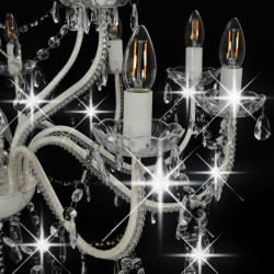 vidaXL Candelabro a 2 Livelli Bianco 15 Lampadine E14