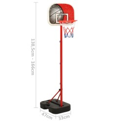 vidaXL Set Gioco da Basket Portatile Regolabile 138,5-166 cm