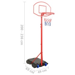 vidaXL Set da Basket Portatile Regolabile 200-236 cm