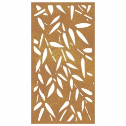 vidaXL Decorazione Muro Giardino 105x55 cm Foglie Bambù Acciaio Corten