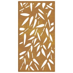 vidaXL Decorazione Muro Giardino 105x55 cm Foglie Bambù Acciaio Corten