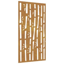 vidaXL Decorazione Muro da Giardino 105x55 cm Bambù in Acciaio Corten