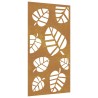 vidaXL Decorazione Muro da Giardino 105x55 cm Foglia Acciaio Corten