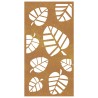 vidaXL Decorazione Muro da Giardino 105x55 cm Foglia Acciaio Corten