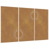 vidaXL Decorazioni Muro da Giardino 3 pz 105x55 cm Sole Acciaio Corten