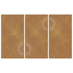 vidaXL Decorazioni Muro da Giardino 3 pz 105x55 cm Sole Acciaio Corten