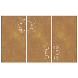 vidaXL Decorazioni Muro da Giardino 3 pz 105x55 cm Sole Acciaio Corten