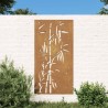 vidaXL Decorazione Muro da Giardino 105x55 cm Bambù in Acciaio Corten