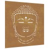 vidaXL Decorazione Muro Giardino 55x55 cm Testa Buddha Acciaio Corten