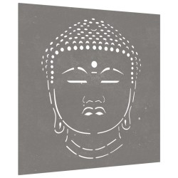 vidaXL Decorazione Muro Giardino 55x55 cm Testa Buddha Acciaio Corten