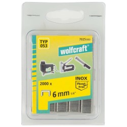 wolfcraft Punti Metallici a Dorso Largo 2000 pz Type 053 6mm 7025000