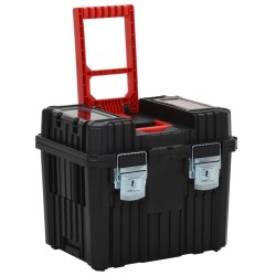 vidaXL Trolley Porta Attrezzi Nero e Rosso in Polipropilene