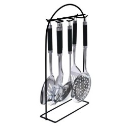 Excellent Houseware Set di Utensili da Cucina 7 pz con Supporto Inox