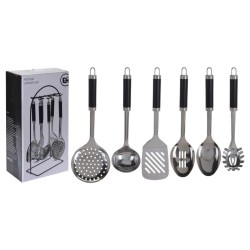 Excellent Houseware Set di Utensili da Cucina 7 pz con Supporto Inox