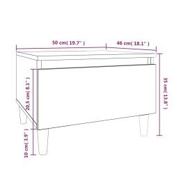 vidaXL Tavolino Rovere Sonoma 50x46x35 cm in Legno Ingegnerizzato