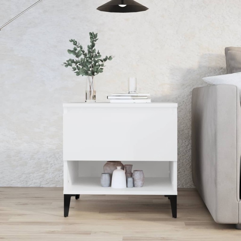 vidaXL Tavolino Bianco 50x46x50 cm in Legno Ingegnerizzato