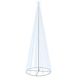 vidaXL Albero di Natale a Cono Bianco Freddo 732 LED 160x500 cm