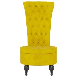 vidaXL Sedia con Schienale Alto Design con Bottoni in Velluto Giallo