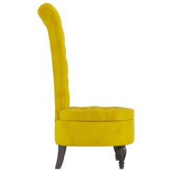 vidaXL Sedia con Schienale Alto Design con Bottoni in Velluto Giallo