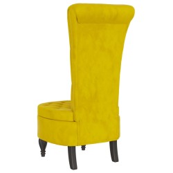 vidaXL Sedia con Schienale Alto Design con Bottoni in Velluto Giallo