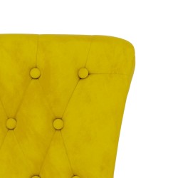 vidaXL Sedia con Schienale Alto Design con Bottoni in Velluto Giallo