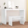 vidaXL Sgabello da Toeletta Bianco Lucido 70x35x45cm Legno ingegnerizzato