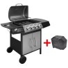 vidaXL Barbecue e Griglia a Gas 4+1 Fornelli Nero e Argento 