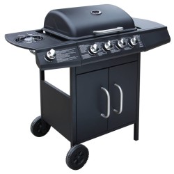 vidaXL Barbecue e Griglia a Gas 4+1 Fornelli Nero 