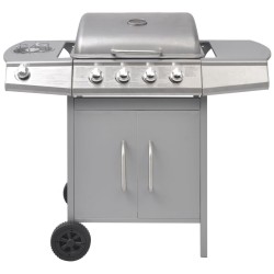 vidaXL Griglia Barbecue a Gas 4+1 Fornelli Argento 