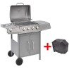 vidaXL Griglia Barbecue a Gas 4+1 Fornelli Argento 