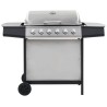 vidaXL Barbecue Griglia a Gas 6 Fornelli Acciaio Inossidabile Argento