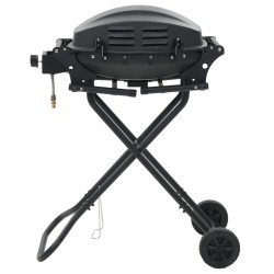 vidaXL Barbecue e Griglia a Gas Portatile con Fornello Nero