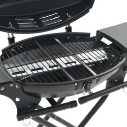 vidaXL Barbecue e Griglia a Gas Portatile con Fornello Nero