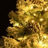 Albero di Natale Innevato con LED e Pigne 120 cm in PVC e PE