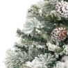 Albero di Natale Innevato con LED e Pigne 120 cm in PVC e PE