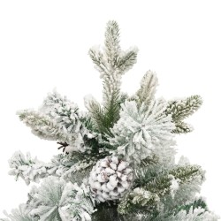 Albero di Natale Innevato con LED e Pigne 120 cm in PVC e PE