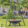 RedFire Griglia da Giardino con Treppiede e Braciere 50 cm Nera