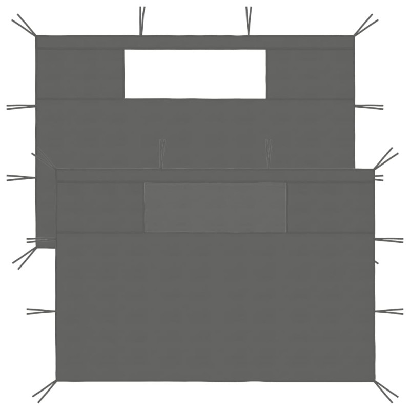 vidaXL Pareti con Finestre per Gazebo 2 pz Antracite