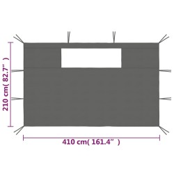 vidaXL Pareti con Finestre per Gazebo 2 pz Antracite