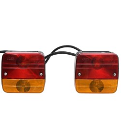 vidaXL Luci Rimorchio 2 pz Rosso 10,5x7,5x10 cm 12V Lampadina Classica