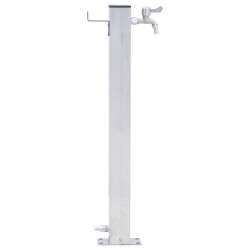 vidaXL Colonna d'Acqua da Giardino 60 cm Acciaio Inox Quadrato