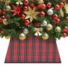 vidaXL Gonna per Albero di Natale Rossa e Nera 48x48x25 cm