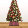 vidaXL Gonna per Albero di Natale Rossa e Nera 48x48x25 cm