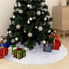 vidaXL Gonna per Albero di Natale Raffinata Bianca 90 cm in Similpelle