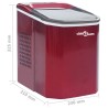 vidaXL Macchina per il Ghiaccio Rossa 1,4 L 15 kg / 24 h