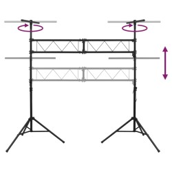 vidaXL Stativo per Luci Nero 338x115x(180-300) cm Acciaio