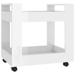 vidaXL Carrello Scrivania bianco lucido 60x45x60 cm Legno ingegnerizzato