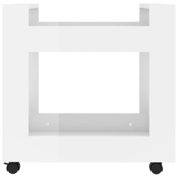 vidaXL Carrello Scrivania bianco lucido 60x45x60 cm Legno ingegnerizzato