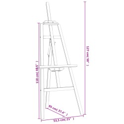 vidaXL Cavalletto 53,5x95x127 cm in Legno Massello di Pino