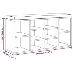 vidaXL Scarpiera Nera 103x30x48 cm in Legno Ingegnerizzato